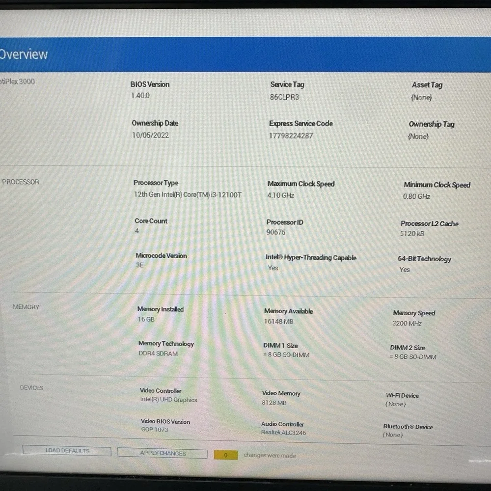 Dell OptiPlex 3000 Micro i3-12100T 16GB RAM 256GB SSD Win 11 w/ AC Adapter